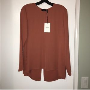 Theory Long Sleeve Slit Front Tunic